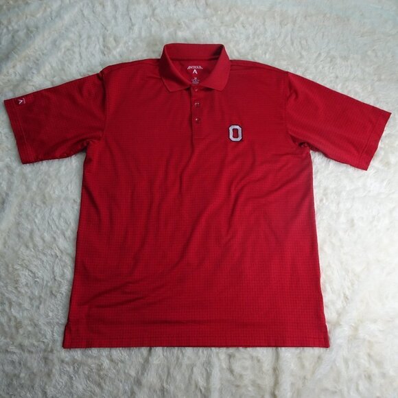 NCAA Ohio State Red Polo Shirt Size Medium - Picture 1 of 6